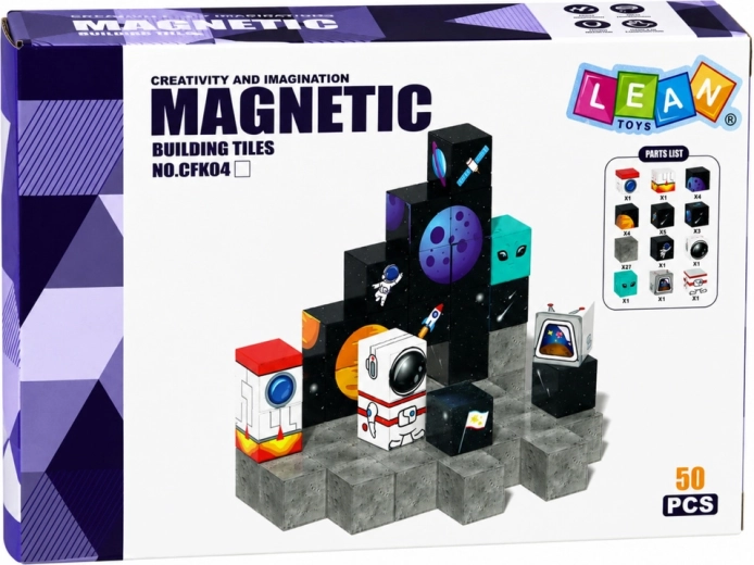 50 magnetycznych klocków do budowli 3D