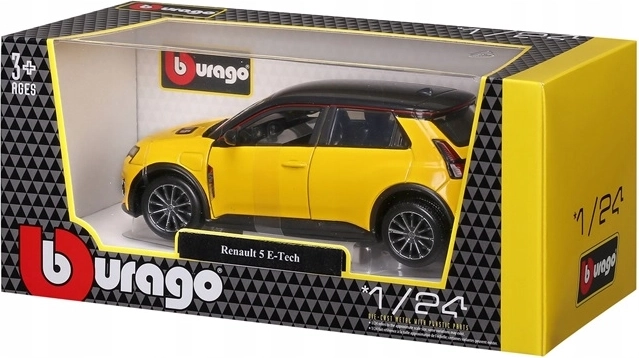Bburago Renault 5 E‑Tech electric 1:24 żółty metalowy model