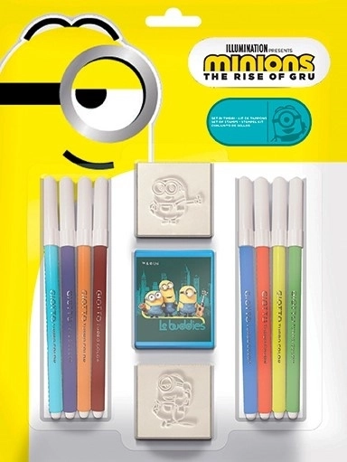 Multiprint zestaw stempli Minionki – 2 stemple i 8 flamastrów