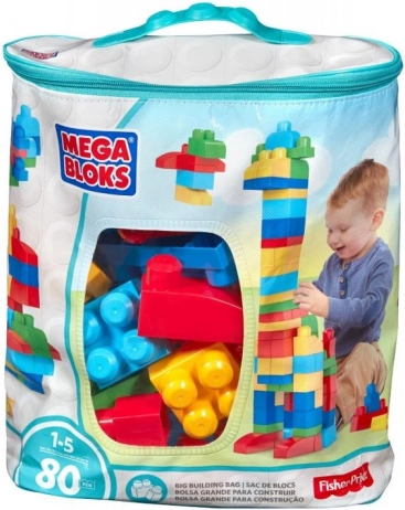 Mega Bloks duży worek klocków – niebieski (80 szt.)