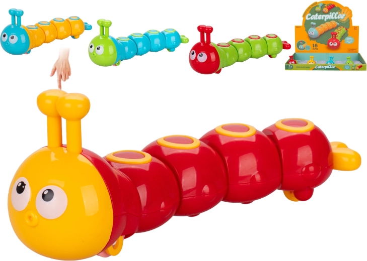 Ruchliwa gąsienica 15 cm – kolorowa plastikowa zabawka dla dzieci od 3 lat
