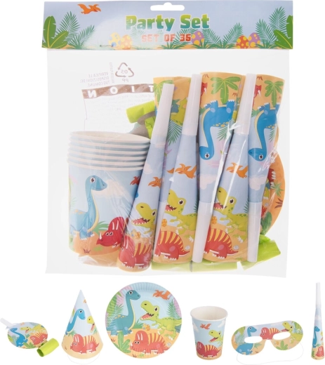 Papierowy zestaw imprezowy Dino (36 szt.)