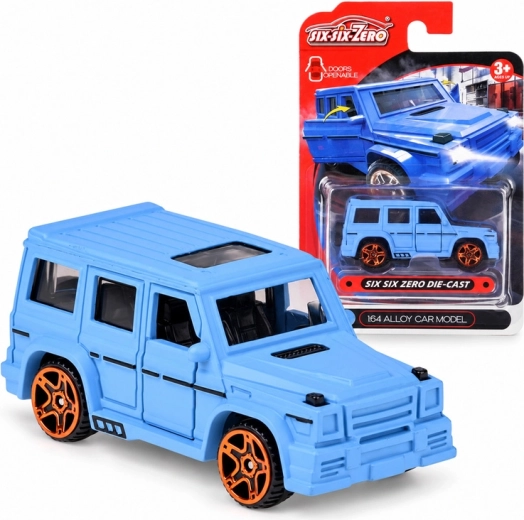 Metalowy samochodzik terenowy z otwieranymi drzwiami w skali 1:64