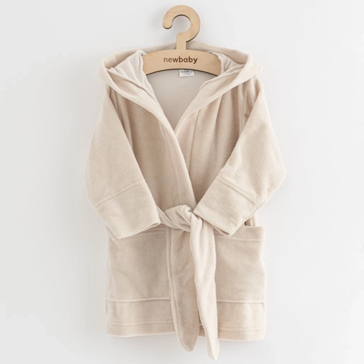 dziecięcy frotte szlafrok New Baby Comfortably beżowy 116/122