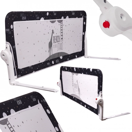 Czarna ochronna barierka do łóżka 150 cm