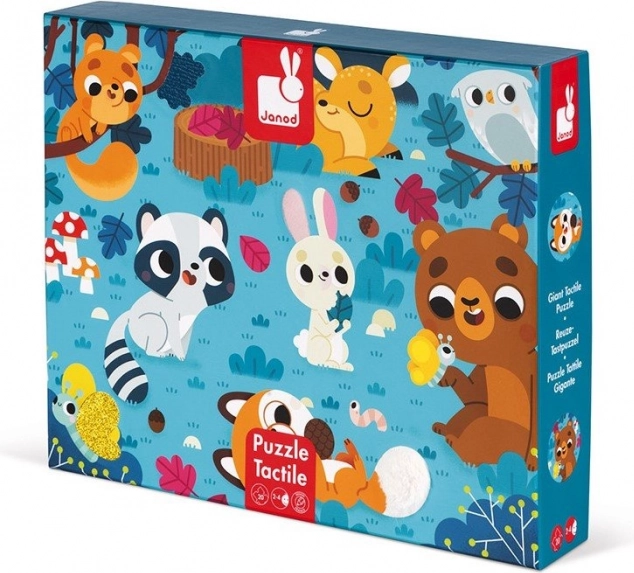 Puzzle dotykowe JANOD Leśne zwierzątka 20 elementów