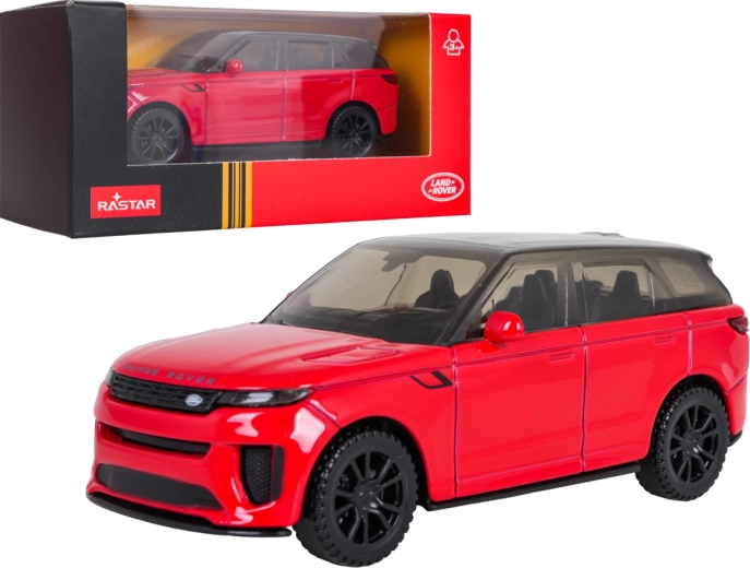Metalowy model Range Rover Sport SV RASTAR w skali 1:43, czerwony
