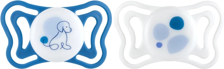Chicco Physioforma Light silikonowe ortodontyczne smoczki uspokajające niebieskie 6–16 m, 2 szt.