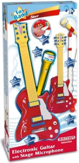 Bontempi rockowa gitara z regulowanym mikrofonem na statywie