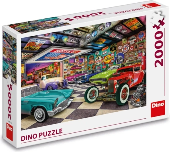 Retro garaż pełen oldtimerów