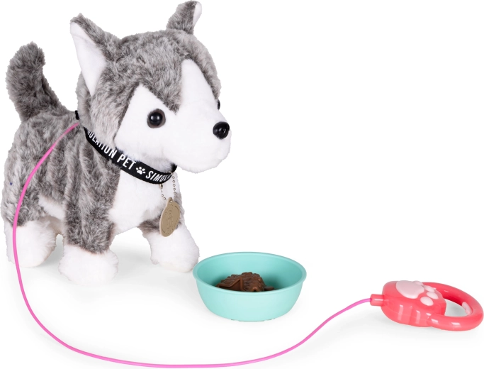 Chodzi, macha ogonem i porusza głową