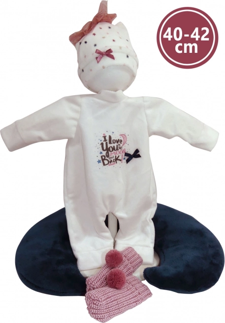 Ubranko dla lalki NEW BORN 40–42 cm, 3‑częściowy zestaw z poduszką do karmienia