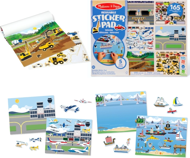 Melissa & Doug wielokrotnego użytku naklejki Pojazdy