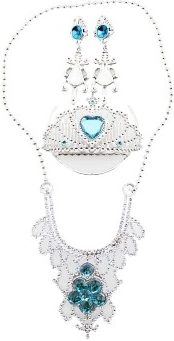 Dziecięcy zestaw piękności z koroną, naszyjnikiem i kolczykami