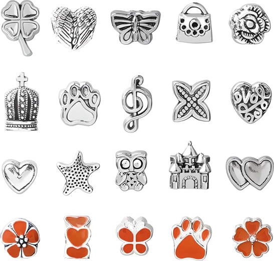 Bogaty wybór szczegółowych zawieszek (charms)