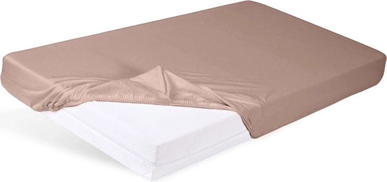 Babymatex napinane prześcieradło jersey do łóżeczka 60 × 120 cm jasnobrązowe