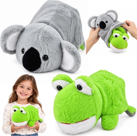 Dwustronna pluszowa zabawka koala i żaba 2 w 1 25 cm