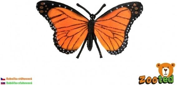 Dekoracyjny motyl monarcha wędrowna z plastiku 11 cm