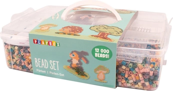 Koraliki do zaprasowywania w plastikowej walizce Mellow pastel z podkładką i wzorami 12000 szt.