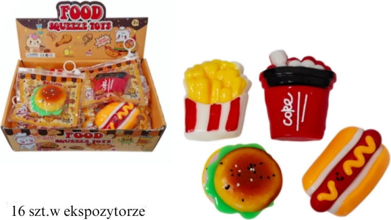 Antystresowe gniotki Fast Food Mix - 3 szt.