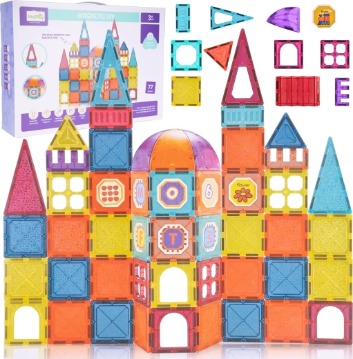 Magnetyczna konstrukcja 3D – 77 elementów