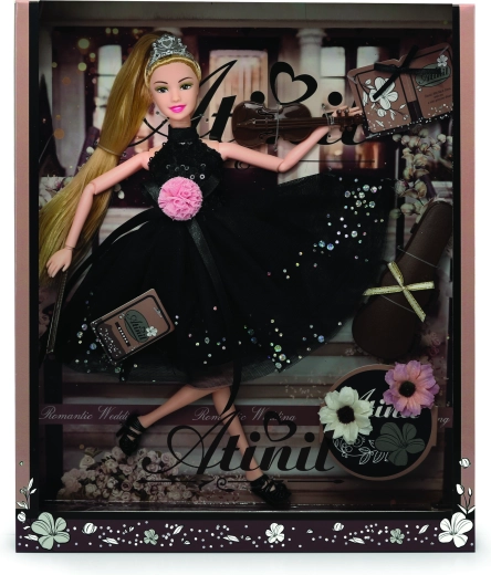 Lalka w eleganckiej sukni z dodatkami 28 cm