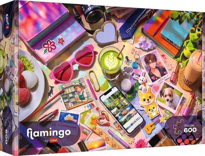Puzzle Trefl Flamingo – Mój mały świat (600 elementów)
