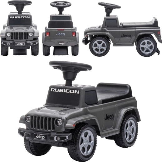 Dziecięcy jeździk Jeep Rubicon z klaksonem i dźwiękami silnika, szary