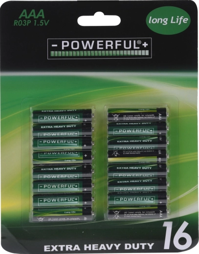 Baterie cynkowo-węglowe AAA Extra Heavy Duty, 16 szt.