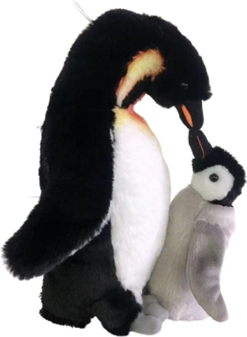 Pluszowy pingwin z młodym 28 cm