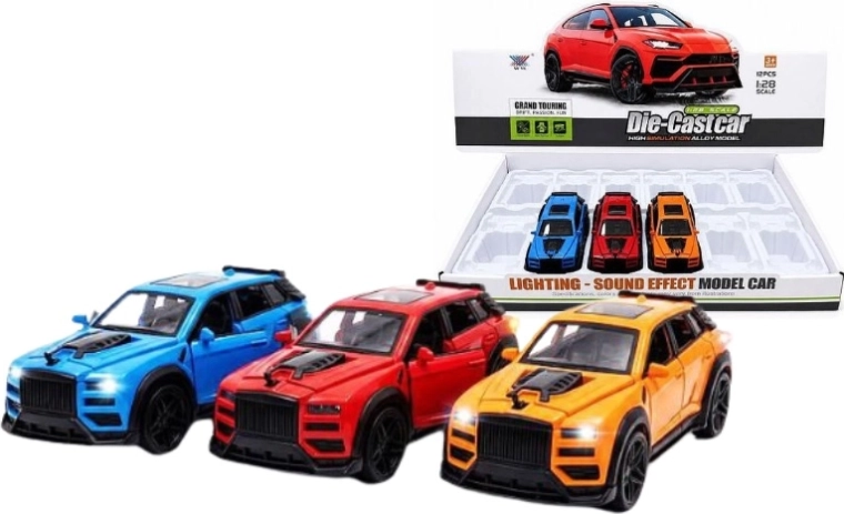 Terenowe auto HX266 z 3 kołami, efektami świetlnymi i dźwiękowymi 19 cm