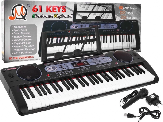 Wielofunkcyjne keyboardy dla dzieci 5+ ze stojakiem na nuty i mikrofonem
