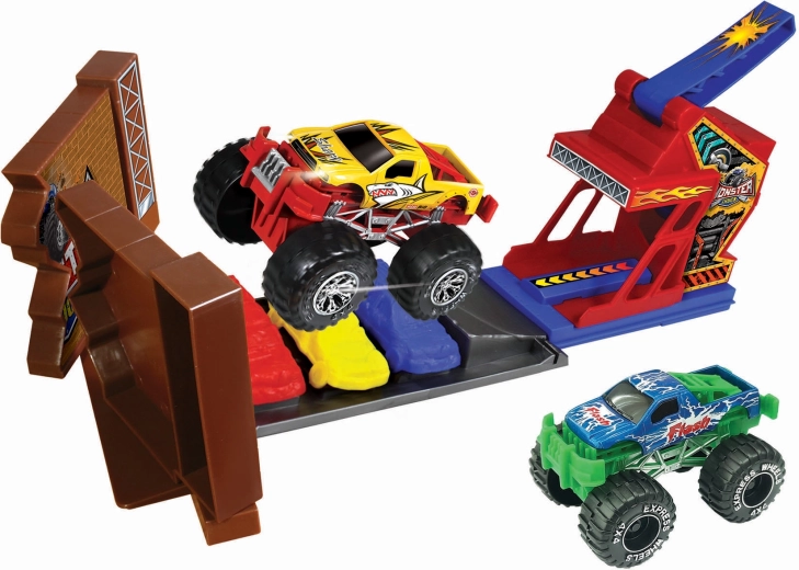 Samochody – tor kaskaderski Monster truck z 2 metalowymi samochodzikami