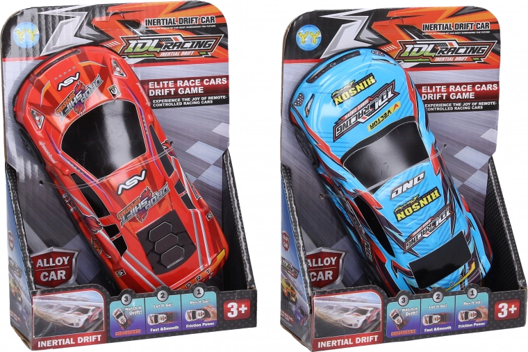 Metalowy driftujący samochód na napęd zamachowy 17 cm