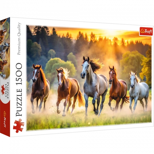 Puzzle 1500 elementów – Dziko biegające konie TREFL