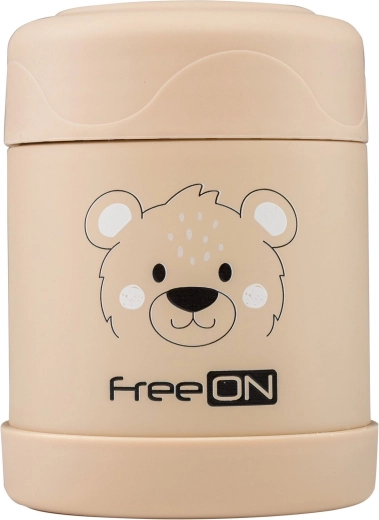 FreeON nierdzewny termos na jedzenie 350 ml beżowy