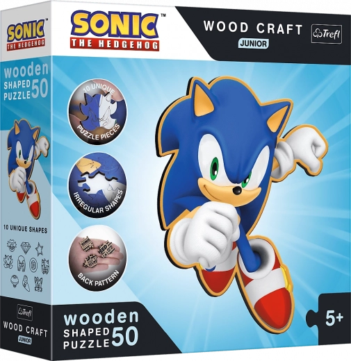 Drewniane puzzle Sonic 50 elementów