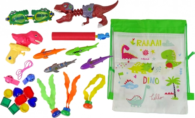 Dziecięcy zestaw do nurkowania z dinozaurami do wody i basenu