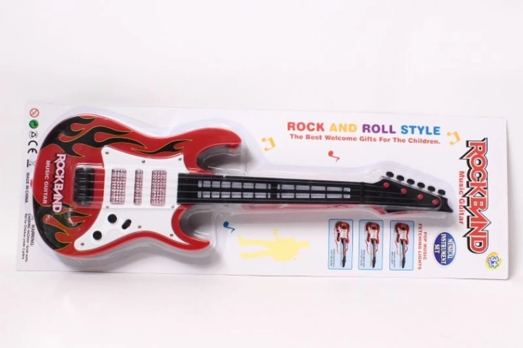 Dziecięca elektroniczna gitara na baterie w blistrze
