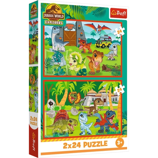 Puzzle 2x24 Mali dinozaurzy Universal Jurassic World Trefl