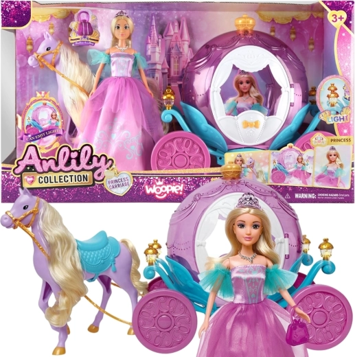 Woopie lalka księżniczka Lily z magicznym dużym powozem i akcesoriami
