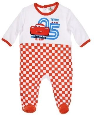 Dziecięcy welurowy kombinezon Disney Cars w kolorze pomarańczowym