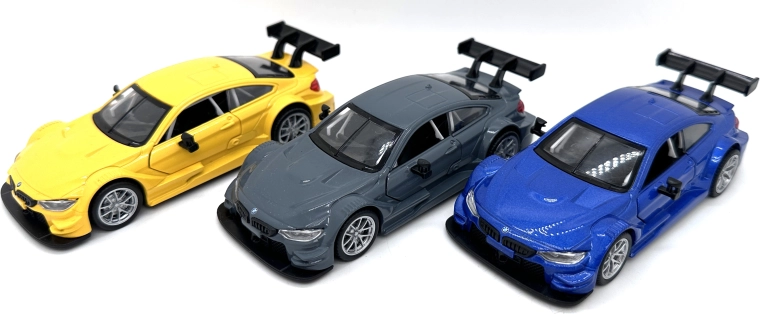 Metalowy model BMW M4 DTM ze światłami i dźwiękami (3 warianty)