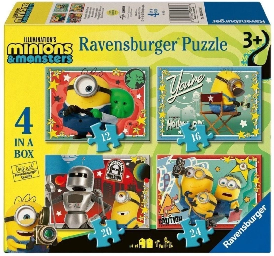 Puzzle Ravensburger Minionki i potwory 4 w 1 (12, 16, 20, 24 elementów)