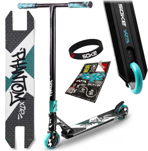 Hulajnoga freestyle Soke XTR Phantom czarno-turkusowa