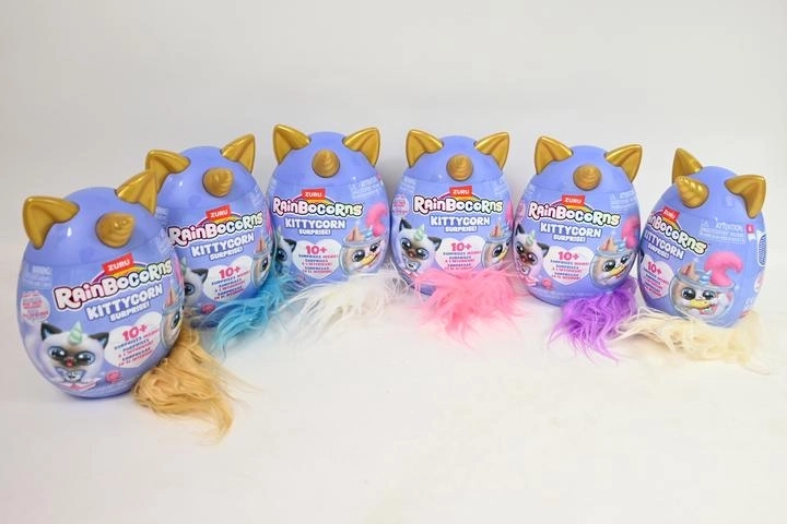 ZURU Rainbocorns Kittycorn Surprise – jajko-niespodzianka z pluszowym kotkiem-jednorożcem