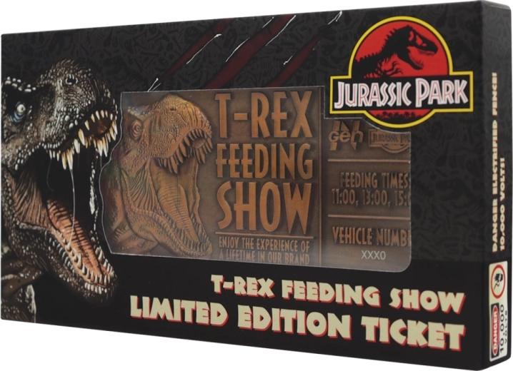 Metalowy kolekcjonerski bilet JURASSIC PARK