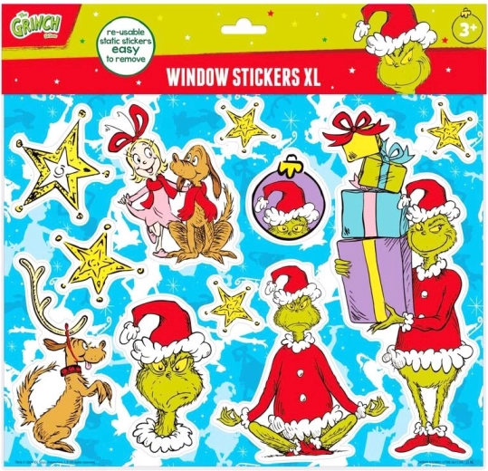 Grinch naklejki okienne na szkło – wielokrotnego użytku dekoracje