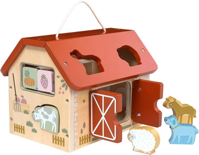 Drewniany montessoriański domek na farmie Baby Mix