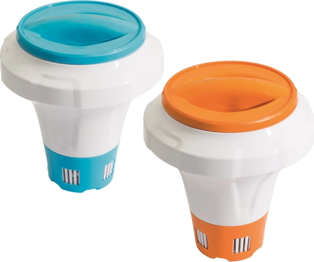 Pływający dozownik chemii basenowej BESTWAY z gumowym uchwytem, pomarańczowy